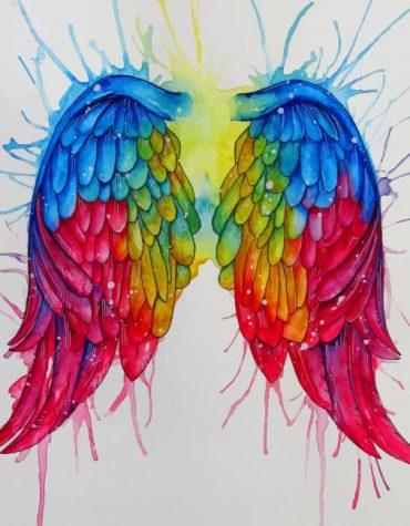 Radiant Rainbow Angel Wings Paint By Numbers