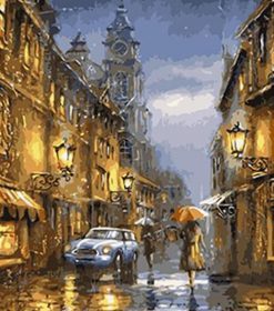 London Rainy Street Paint By Numbers