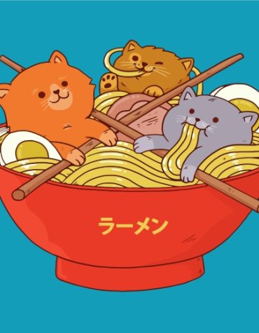 Ramen Noodles and Cats Paint By Numbers