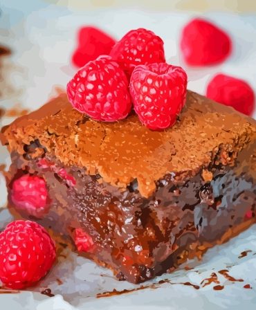 Raspberry Brownies Delight Paint By Numbers