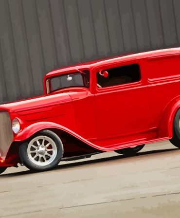 Vintage Red 1932 Ford Paint By Numbers