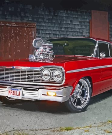 Red 1964 Impala Classic Cars Paint By Numbers