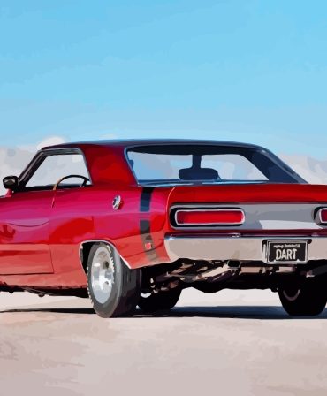 Red Dodge Dart Classic Car Paint By Numbers