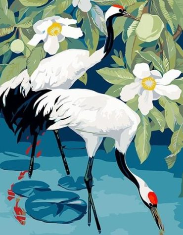 Red Crowned Crane Bird Paint By Numbers