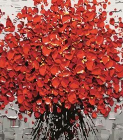 Red Flower Petals Art Kit Paint By Numbers