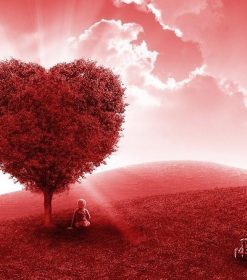 Red Tree Love Landscape Paint By Numbers