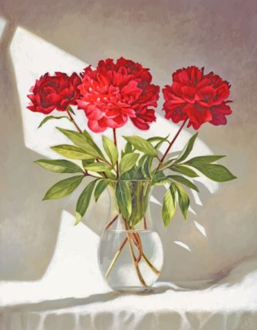 Red Peony Vases Paint By Numbers