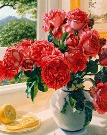 Red Peony Bloom Paint By Numbers