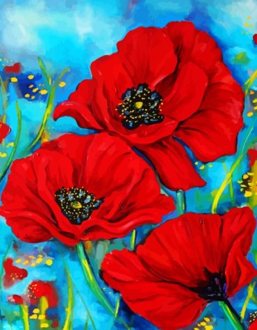 Red Poppy Paint By Numbers