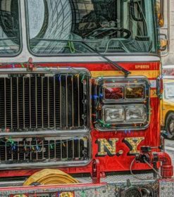 Red School Bus Vehicles Paint By Numbers