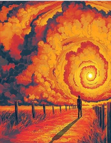Red Stormy Sky Landscapes Paint By Numbers