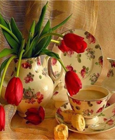 Red Tulips Arrangement Paint By Numbers