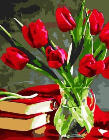 Red Tulips Bloom Paint By Numbers