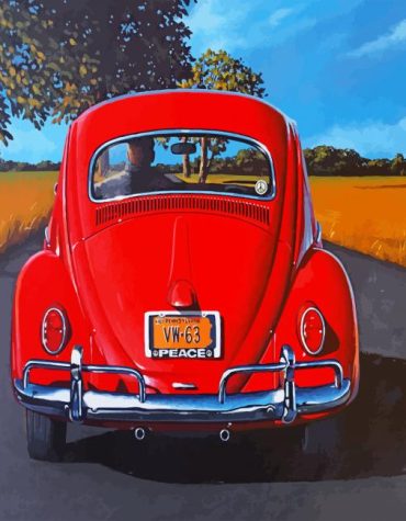 Red Vintage Vehicle Paint By Numbers