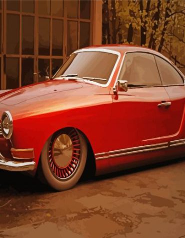 Classic Red Karmann Ghia Paint By Numbers