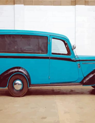 Retro Blue Limousine Paint By Numbers