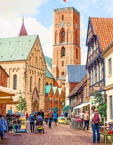 Ribe Cathedral Scandinavian Charm Paint By Numbers