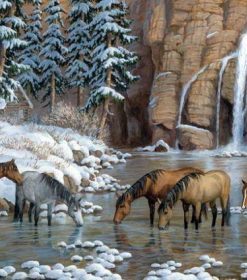 Horses by the River Paint By Numbers