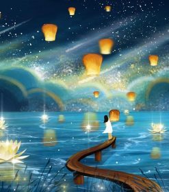 Lantern Lit River Paint By Numbers