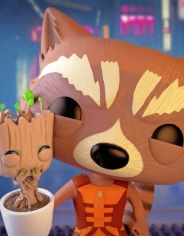 Guardians Rocket Raccoon and Groot Paint By Numbers