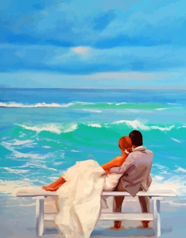 Romantic Beach Lovers Paint By Numbers