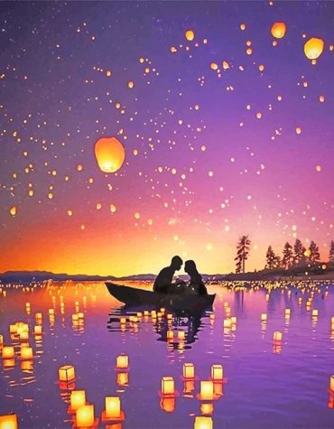 Romantic Night Skyline Paint By Numbers