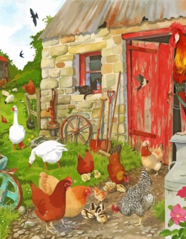 Rooster Farmhouse Paint By Numbers