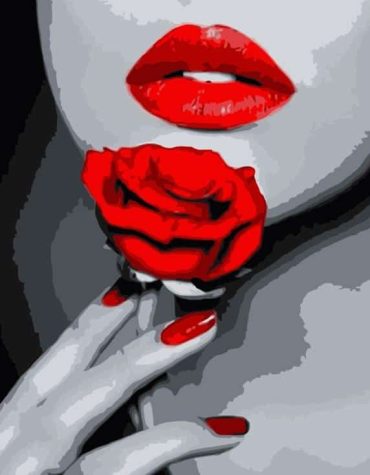 Red Rose Lips Paint By Numbers