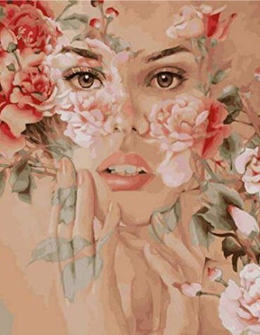 Roses Woman Artworks Paint By Numbers