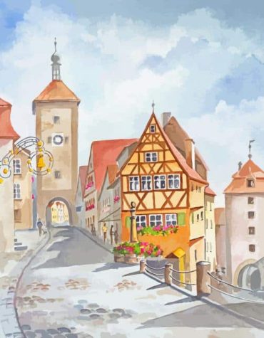 Rothenburg German Townscape Paint By Numbers