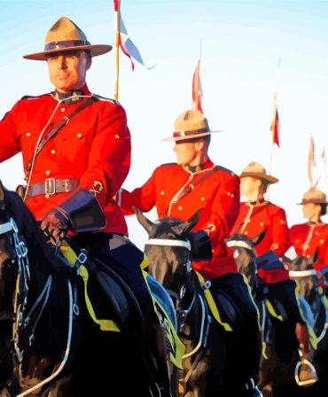 Mounted Police Horse Ride Paint By Numbers