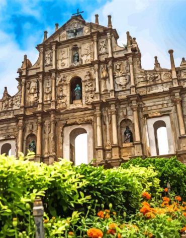 Historic Macao Ruins Paint By Numbers