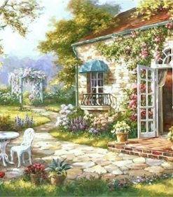 Rural House Garden Scene Paint By Numbers