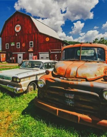 Abandoned Rusty Vehicles Paint By Numbers
