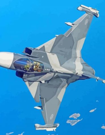 Saab JAS 39 Fighter Jet Paint By Numbers