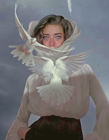 Elegant Woman and Bird Paint By Numbers