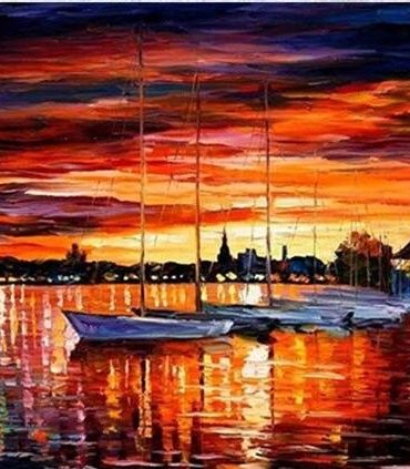 Sailboat Night Seascape Paint By Numbers