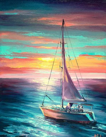 Sailing Seascape Twilight Paint By Numbers