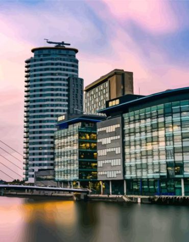 Salford Sunset Cityscape Paint By Numbers