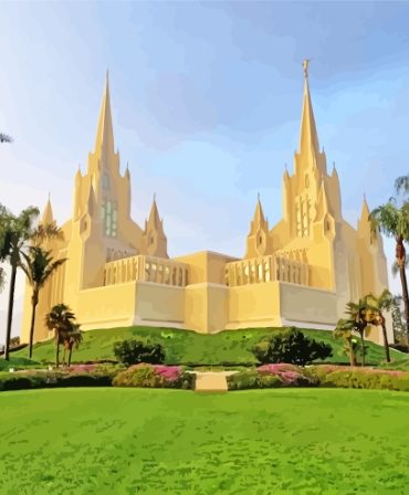 San Diego Temple Architecture Paint By Numbers