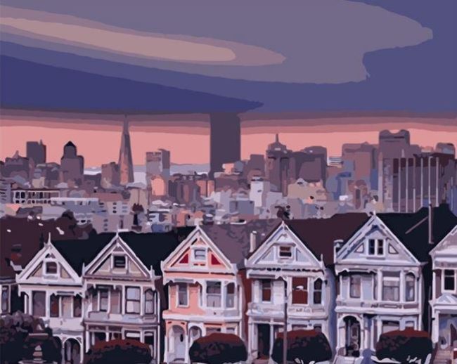 Colorful San Francisco Houses Paint By Numbers