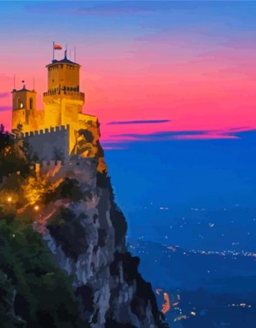 San Marino Scenic Sunset Paint By Numbers