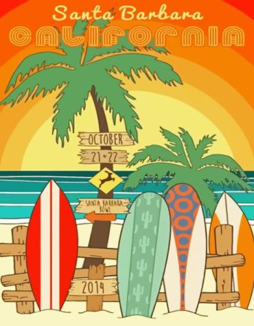 Santa Barbara Beach Surfboards Paint By Numbers