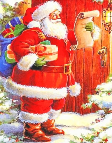 Santa Christmas Card Paint By Numbers