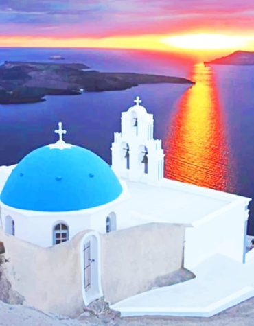 Santorini Sunrise Painting Paint By Numbers