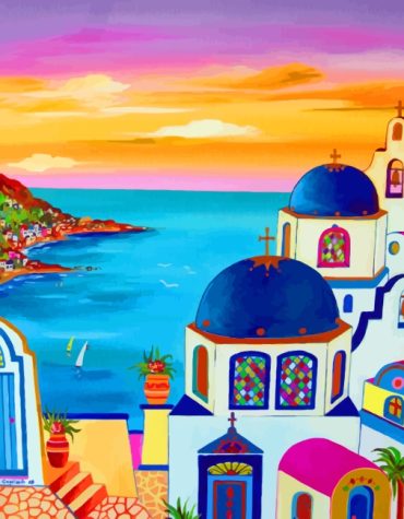 Santorini Greece Adventure Paint By Numbers