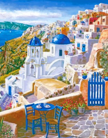 Santorini Island Views Paint By Numbers