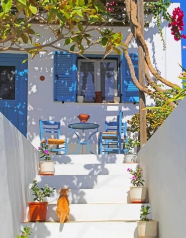 Santorini Sunset Scene Paint By Numbers