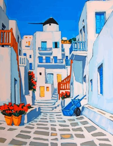 Santorini Cityscape Greece Paint By Numbers