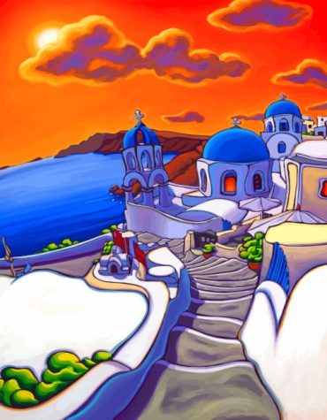 Explore Santorini Greece Paint By Numbers
